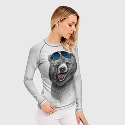 Рашгард женский Счастливый медведь, цвет: 3D-принт — фото 2