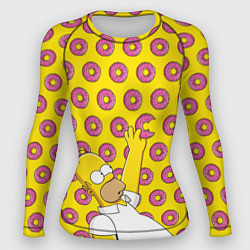 Рашгард женский Пончики Гомера Симпсона, цвет: 3D-принт