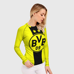 Рашгард женский BVB FC: Yellow line, цвет: 3D-принт — фото 2