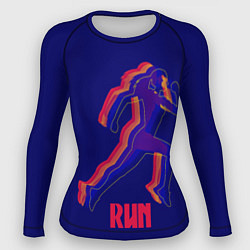 Рашгард женский Спортивный бег!, цвет: 3D-принт