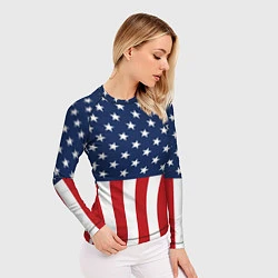 Рашгард женский Флаг США, цвет: 3D-принт — фото 2