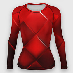 Рашгард женский Red squares, цвет: 3D-принт