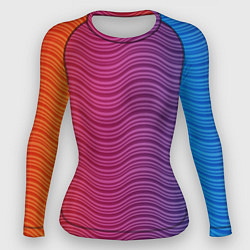 Рашгард женский Цветные волны, цвет: 3D-принт