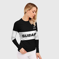 Рашгард женский Subaru: Black Sport, цвет: 3D-принт — фото 2