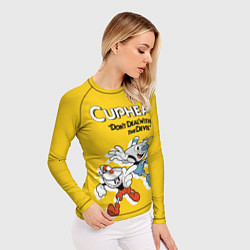 Рашгард женский Cuphead: Don't deal with the Devil, цвет: 3D-принт — фото 2