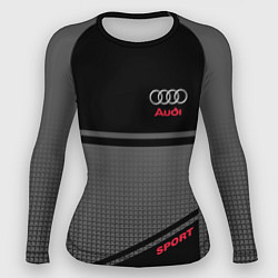 Рашгард женский Audi: Crey & Black, цвет: 3D-принт