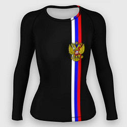 Рашгард женский Лента с гербом России, цвет: 3D-принт