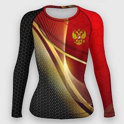 Рашгард женский RUSSIA SPORT: Gold Collection, цвет: 3D-принт