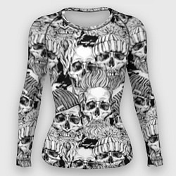 Рашгард женский Hipster skulls, цвет: 3D-принт