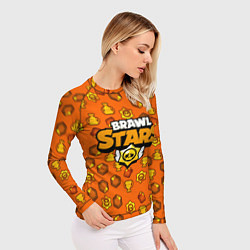 Рашгард женский Brawl Stars: Orange Team, цвет: 3D-принт — фото 2
