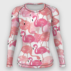 Рашгард женский Рай фламинго, цвет: 3D-принт