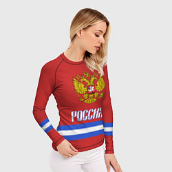 Рашгард женский Хоккей: Россия, цвет: 3D-принт — фото 2