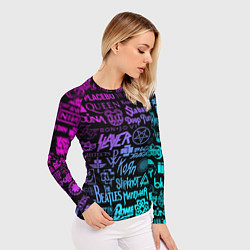 Рашгард женский ЛОГОТИПЫ РОК ГРУПП, цвет: 3D-принт — фото 2