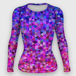 Рашгард женский Треугольники мозаика пиксели, цвет: 3D-принт
