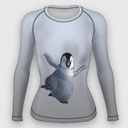 Рашгард женский Мультяшный пингвин, цвет: 3D-принт