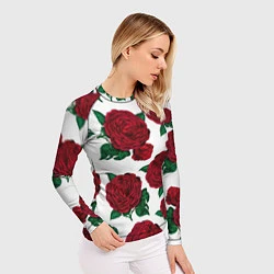 Рашгард женский Винтажные розы, цвет: 3D-принт — фото 2