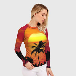 Рашгард женский Пальмы на фоне моря, цвет: 3D-принт — фото 2
