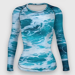 Рашгард женский Вода волны пена море, цвет: 3D-принт