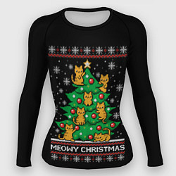 Рашгард женский Meowy christmas, цвет: 3D-принт