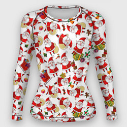 Рашгард женский Дед Мороз, цвет: 3D-принт