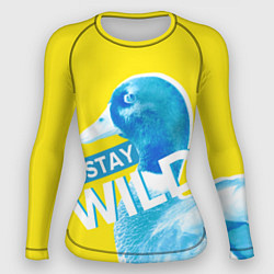 Рашгард женский Оставайся диким - селезень, цвет: 3D-принт