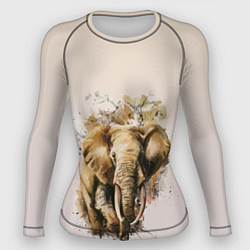 Рашгард женский Акварельный слон брызги, цвет: 3D-принт
