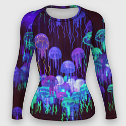 Рашгард женский Неоновые медузы, цвет: 3D-принт