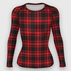 Рашгард женский Красная клетка, цвет: 3D-принт