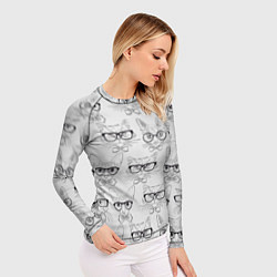 Рашгард женский Кошки в очках, цвет: 3D-принт — фото 2