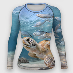 Рашгард женский Морская черепаха, цвет: 3D-принт