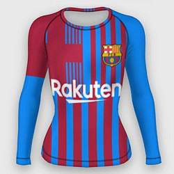 Рашгард женский Домашняя форма ФК «Барселона», цвет: 3D-принт