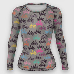 Рашгард женский Цветные велосипеды паттерн, цвет: 3D-принт