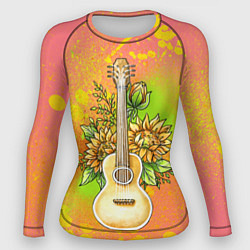 Женский рашгард Гитара и подсолнухи