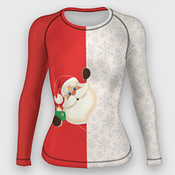 Рашгард женский Дед Мороз селфи, цвет: 3D-принт