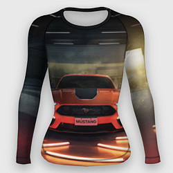 Рашгард женский Форд Мустанг, Ford Mustang, цвет: 3D-принт