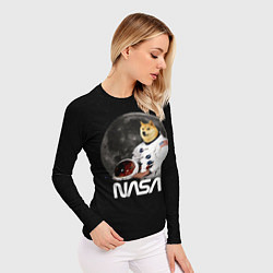 Рашгард женский Доги Космонавт Мем Наса Doge, цвет: 3D-принт — фото 2