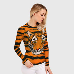 Рашгард женский Тигр настоящий хищник, цвет: 3D-принт — фото 2