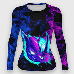 Рашгард женский Носорог Неоновый, цвет: 3D-принт