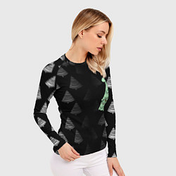 Рашгард женский ДИНОЗАВРИК В СТИЛЕ НОВОГО ГОДА, цвет: 3D-принт — фото 2