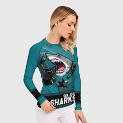 Рашгард женский San Jose Sharks, Сан Хосе Шаркс, цвет: 3D-принт — фото 2