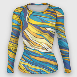 Рашгард женский Красивые абстрактные волны, цвет: 3D-принт