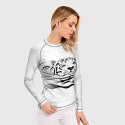 Рашгард женский Тигр пловец, цвет: 3D-принт — фото 2