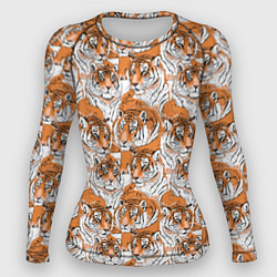 Рашгард женский Тигры рисованный стиль, цвет: 3D-принт
