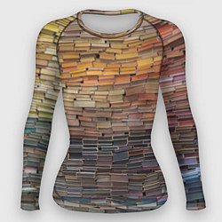 Рашгард женский Книжные кирпичики знаний, цвет: 3D-принт