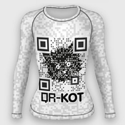 Рашгард женский QR код котик, цвет: 3D-принт