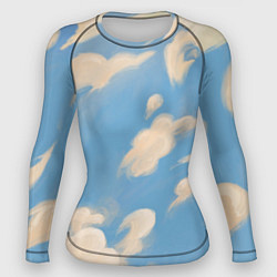 Рашгард женский Рисунок голубого неба с облаками маслом, цвет: 3D-принт