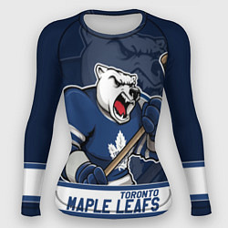 Рашгард женский Торонто Мейпл Лифс, Toronto Maple Leafs Маскот, цвет: 3D-принт