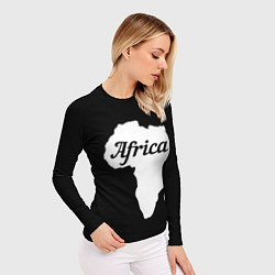 Рашгард женский Африка на чёрном, цвет: 3D-принт — фото 2