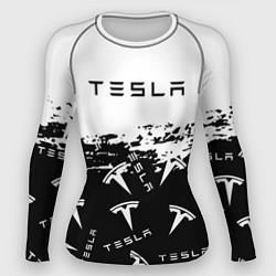 Рашгард женский Tesla - Black & White, цвет: 3D-принт