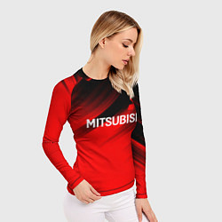 Рашгард женский Mitsubishi - Red Sport, цвет: 3D-принт — фото 2